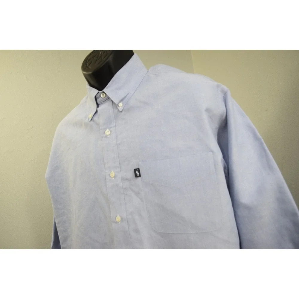 Polo Ralph Lauren Blaire Dress Shirt Blue Long‎ Sleeve Button Up Mens Size Large